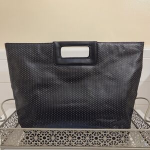Victoria's Secret Black Cutout Handle Tote with Glitter Accent